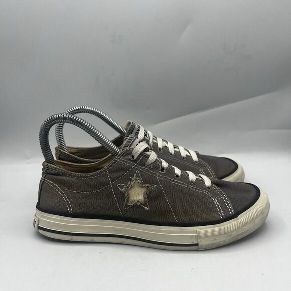 VTG Converse All Star Sneakers Mens Size 4 Gray Canvas Star/Logo Casual Sneakers - Picture 1 of 13